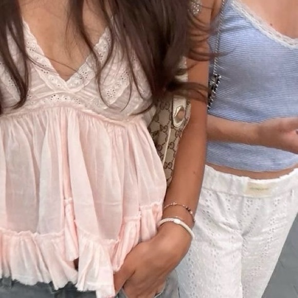 ✖️sold✖️Whimsical Babydoll Lace Trimmed Cotton Top - Picture 7 of 7